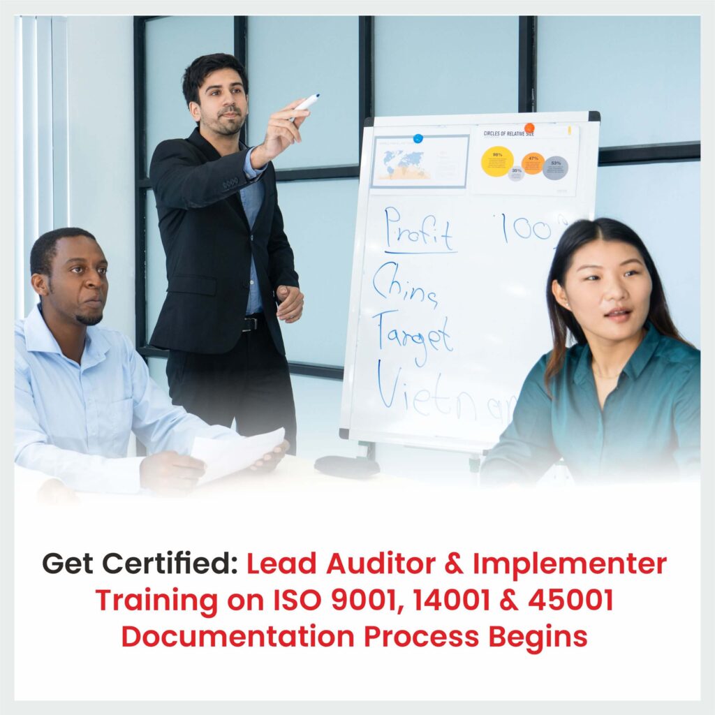 Get Certified: Lead Auditor & Implementer Training on ISO 9001, 14001 & 45001 Documentation Process Begins